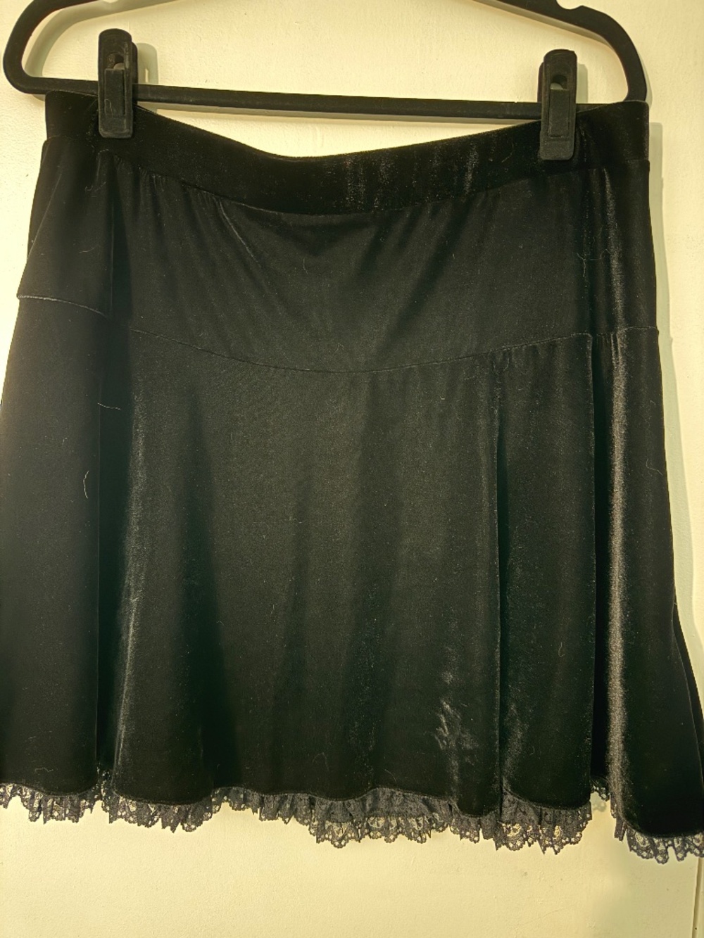 Killstar black velvet lace skirt